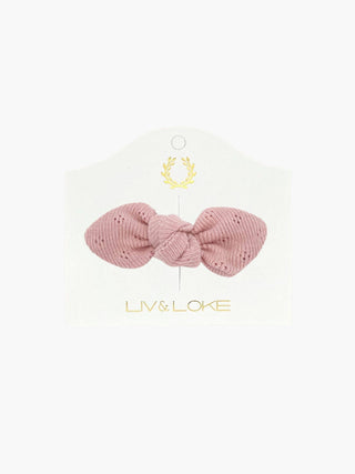 Liv & Lokes - Lovelia Pointelle Mini Bow - Dusty pink