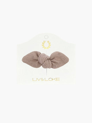 Liv & Lokes - Lovelia Pointelle Mini Bow - Cappuccino