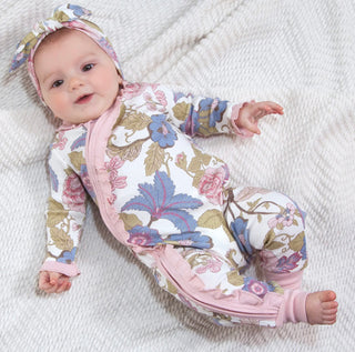 TESA BABE FLORAL TAPESTRY ZIPPERED ROMPER