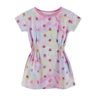 Andy & Evan Tie Dye Knit Dress - Purple Stars