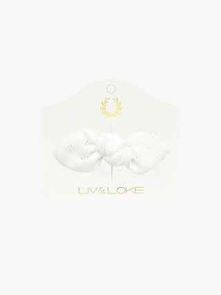 Liv & Lokes - Lovelia Pointelle Mini Bow - Ecru